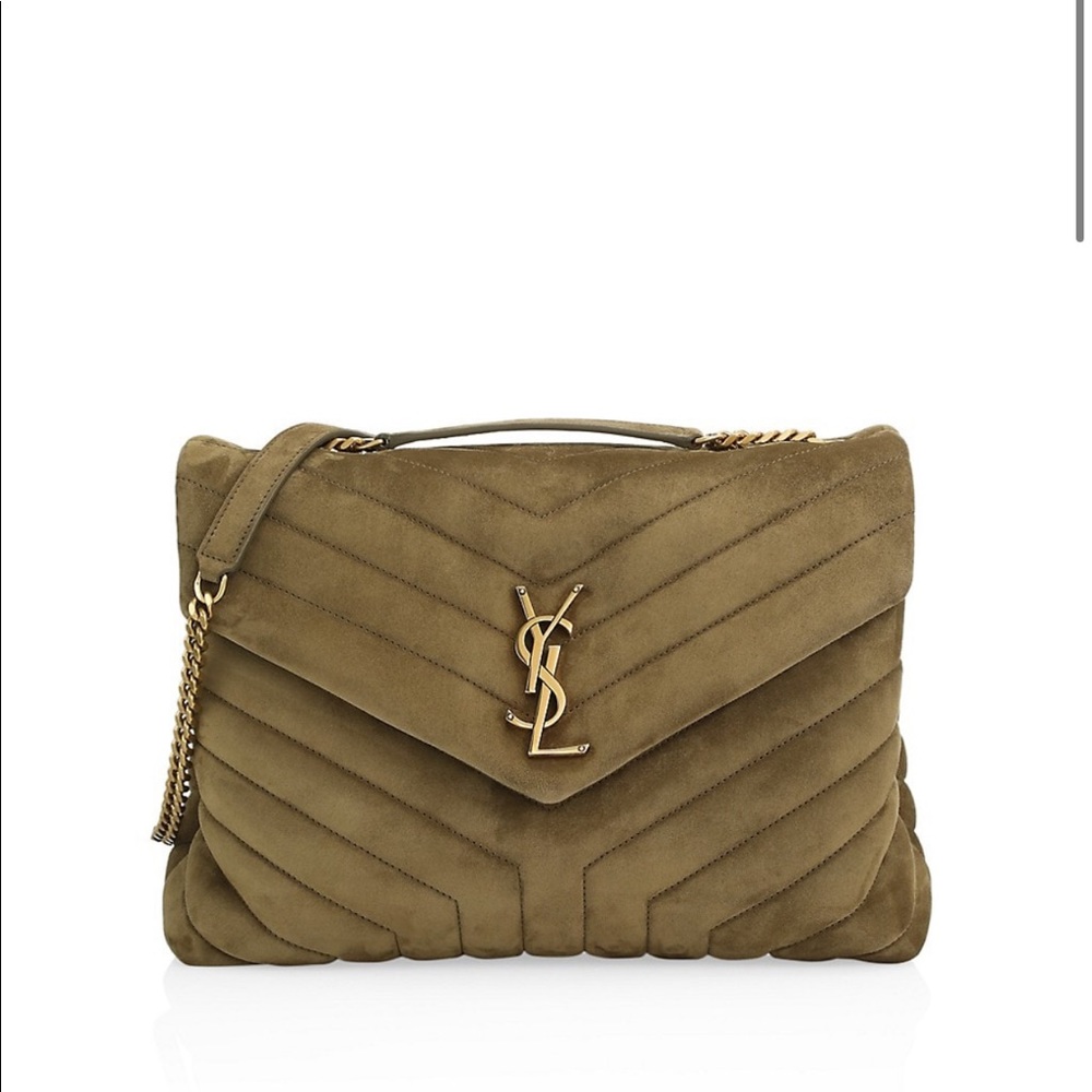 Saint Laurent Medium Loulou Matelassé Suede Shoulder Bag